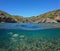 Spain Mediterranean boat with fish and sea grass