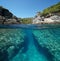 Spain Mediterranean coast rocks over under water