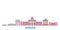 Spain, Merida line cityscape, flat vector. Travel city landmark, oultine illustration, line world icons