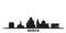 Spain, Murcia city skyline isolated vector illustration. Spain, Murcia travel black cityscape