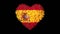 Spain. National Day. 12 October. Heart animation with alpha matte. Flowers forming heart shape