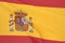Spain national flag close up. 3D rendering. 3D illustration