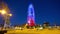 Spain night light barcelona famous office torre agbar panorama 4k time lapse