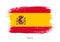 Spain official flag in shape of brush stroke