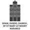 Spain, Oviedo, Church Of St Mary At Mount Naranco travel landmark vector illustration