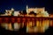 Spain Palma de Mallorca historic city center with view of the gothic Cathedral La Seu. Balearic islands.