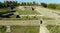 Spain, Pamplona, La Vuelta del Castillo, Citadel of Pamplona, view from the bastion to the courtyard