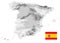 Spain Physical Map White and Gray Colors Isolated On White. Empty map