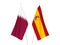 Spain and Qatar flags