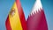 Spain and Qatar two flags