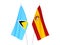 Spain and Saint Lucia flags