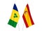 Spain and Saint Vincent and the Grenadines flags