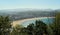 Spain, San Sebastian, Mount Urgull, Santiago bateria, view of the beach of La Concha and city