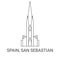 Spain, San Sebastian travel landmark vector illustration