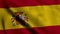 Spain Satin Flag. Waving Fabric Texture of the Flag of Spain, Real Texture Waving Flag of the Spain