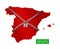 Spain Shutdown Chain and padlock Lock Down, With Spain Flag