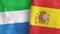 Spain and Sierra Leone two flags textile cloth 3D rendering