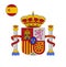 Spain or Spanish coat of arms insignia on isolated white background used on small European country flags