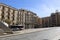 The Spain Square, Santa Maria church and fountain designed by Santiago Calatrava architect in Alcoy