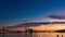 Spain sunset light sky malaga port and lighthouse panorama 4k time lapse