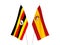 Spain and Uganda flags