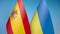 Spain and Ukraine two flags