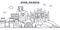 Spain, Valencia architecture line skyline illustration. Linear vector cityscape with famous landmarks, city sights