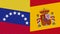 Spain and Venezuela Two Half Flags Together