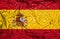 Spain vintage flag on old crumpled paper background