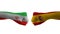 spain VS Iran hand flag Man hands patterned football world cup