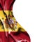 Spain waving satin flag isolated on white background