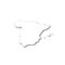 Spain - white 3D silhouette map of country area with dropped shadow on white background. Simple flat vector illustration