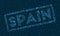 Spain word in digital style.