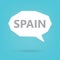 Spain word on a speech bubble