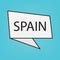 Spain word on sticker