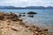 Spalmatore di Terra peninsula of Marine Protected Area natural reserve with seashore rocks of Isola Tavolara