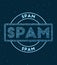 Spam. Glowing round badge.