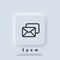 Spam icon. Newsletter logo. Envelope. Email and messaging icons. Email marketing campaign. Vector EPS 10. UI icon. Neumorphic UI