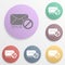Spam mail blocker badge color set icon. Simple glyph, flat vector of web icons for ui and ux, website or mobile application