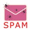 Spam pink letter with spiders