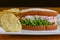 spam salad sandwich with sour cream potato chips