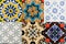 Spanich Moroccan style vintage ceramic tile