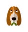 Spaniel head icon in flat design