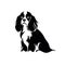 Spaniel Icon, Cavalier King Charles Spaniel Black Silhouette, Puppy Pictogram, Pet Outline