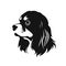 Spaniel Icon, Cavalier King Charles Spaniel Black Silhouette, Puppy Pictogram, Pet Outline