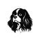 Spaniel Icon, Cavalier King Charles Spaniel Black Silhouette, Puppy Pictogram, Pet Outline