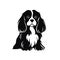 Spaniel Icon, Cavalier King Charles Spaniel Black Silhouette, Puppy Pictogram, Pet Outline