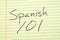 Spanish 101 On A Yellow Legal Pad