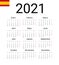 Spanish 2021 calendar. Vector design template start from monday. All months for wall calendar