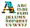 Spanish alphabet, arrow, vector, font, color.